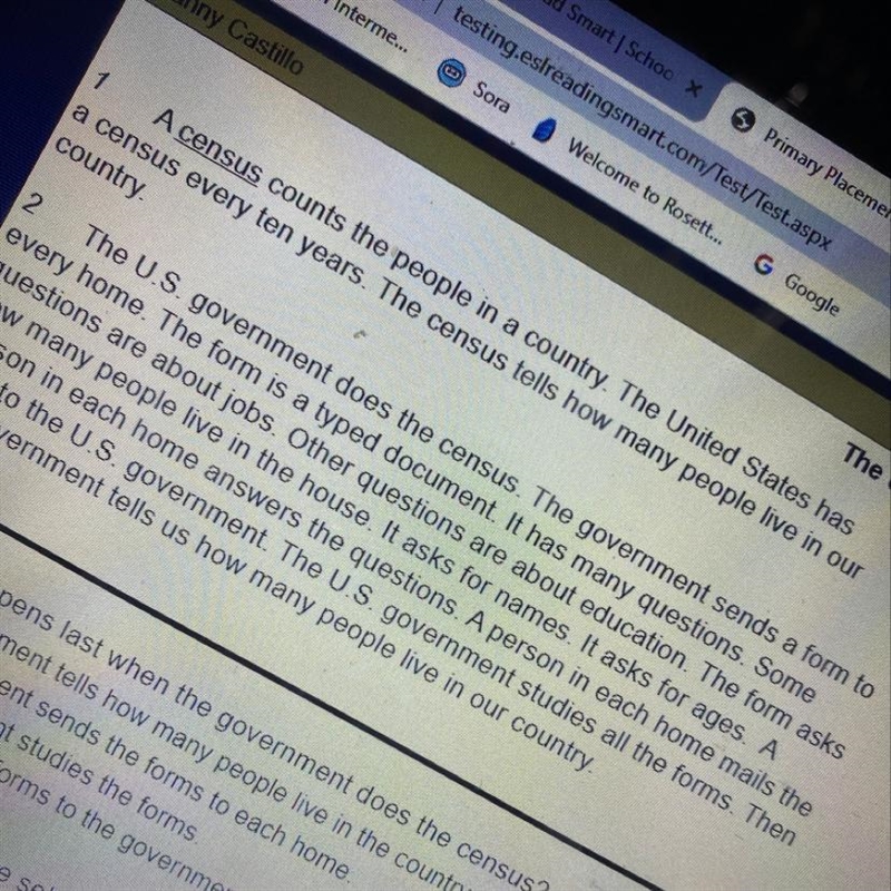 Find the statement that is NOT true A. The census is a count of people in a country-example-1