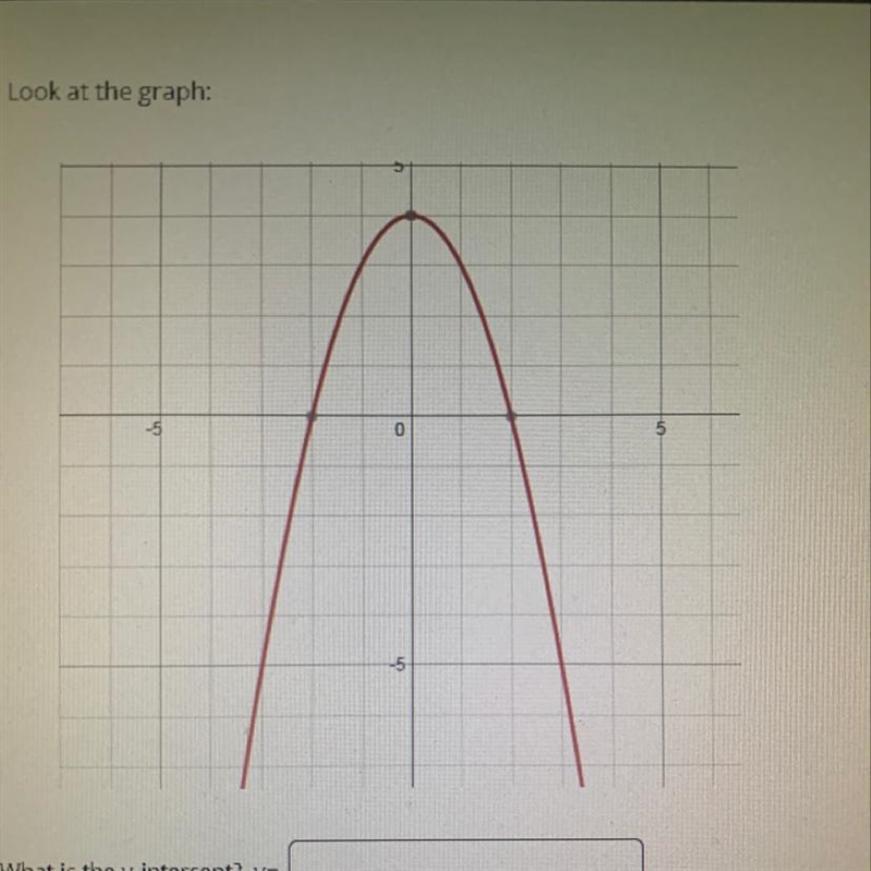 Question 1 what’s the y intercept Question 2 what’s is the maximum point questiom-example-1