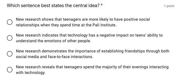 Which sentence best states the central idea? (ELA)-example-1