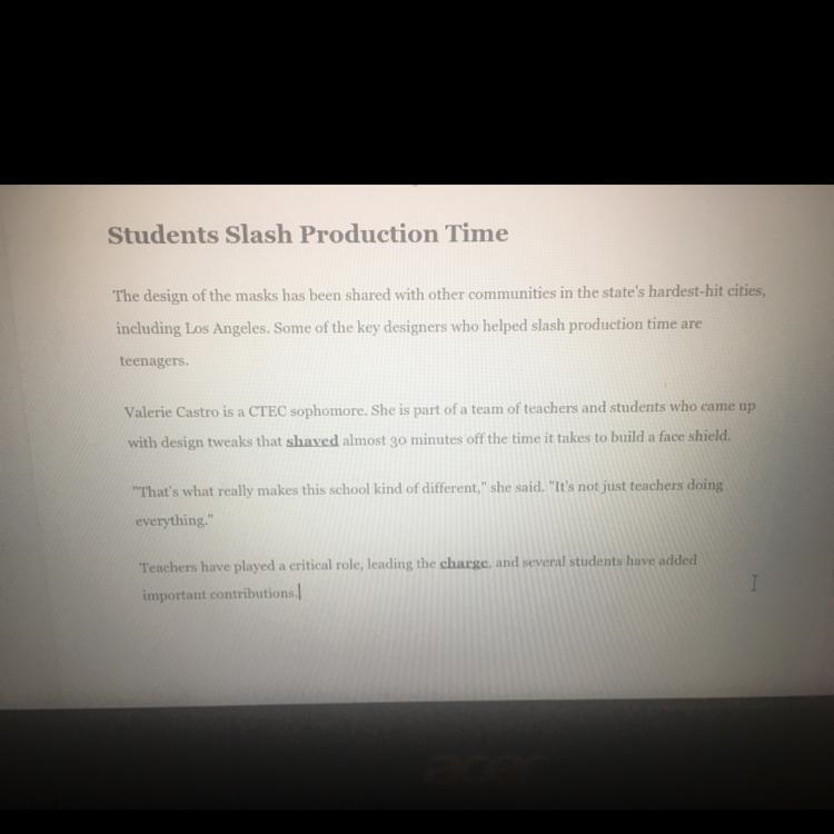 I need help with this. I want to know what does shaved and charge mean base on the-example-1