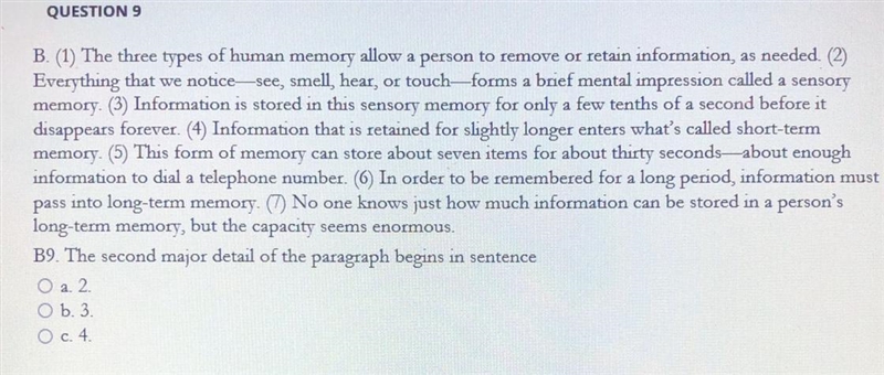 The second major detail of the paragraph begins in sentence A. 2 B. 3 D. 4-example-1