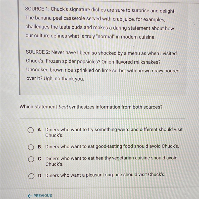 Help I need to know which statement best synthesizes information from both sources-example-1