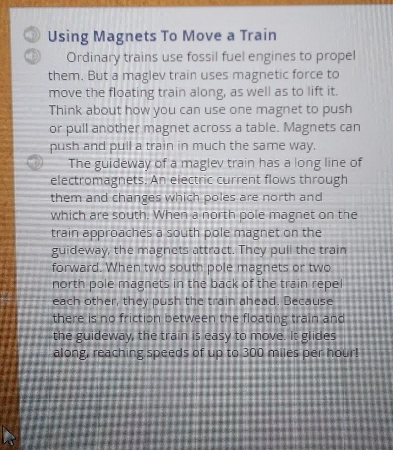 Part A What is the most important effect of the maglev traln using electromagnets-example-1