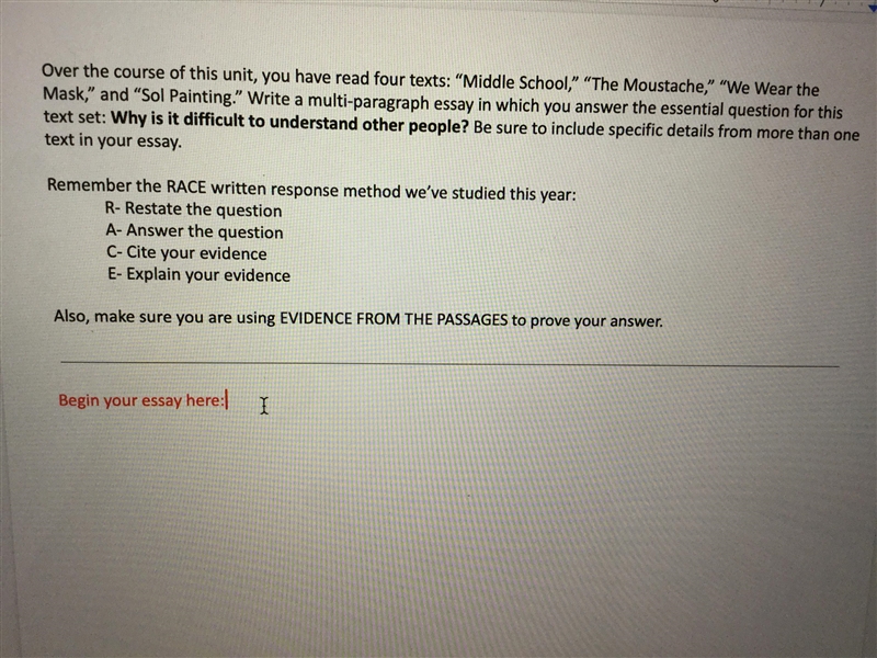 Can someone please answer this questions using the stories to include the evidences-example-1