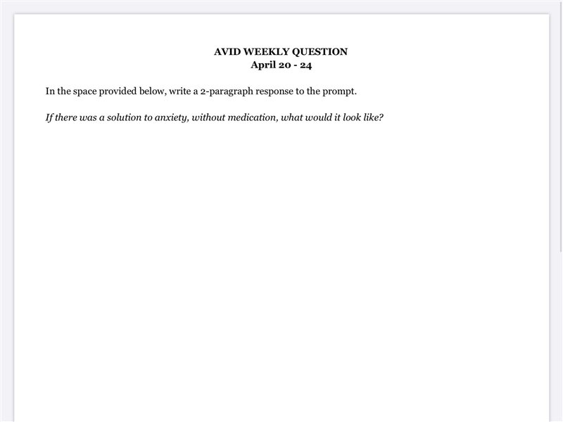 If there was a solution to anxiety, w/o medication, what would it look like? 2 paragraphs-example-1