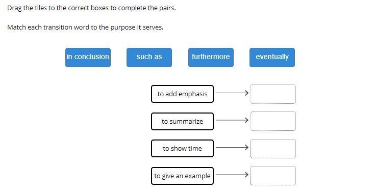 LOOK AT THE IMAGE!! Drag the tiles to the correct boxes to complete the pairs. Match-example-1