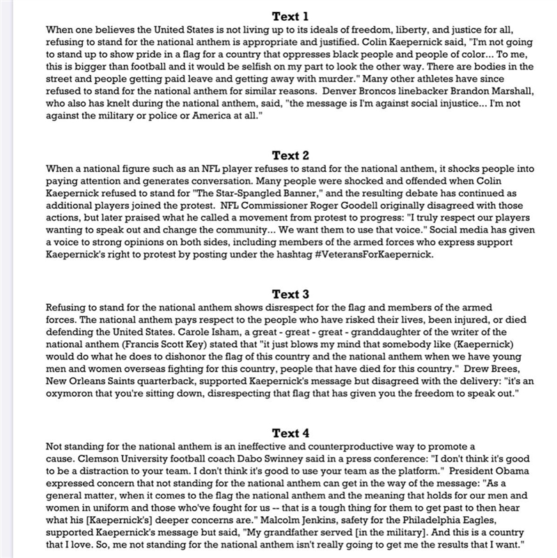 Directions: Closely read each of the four text passages provided in this document-example-1