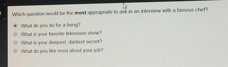 Which question would be the most appropriate to ask in an interview with a famous-example-1