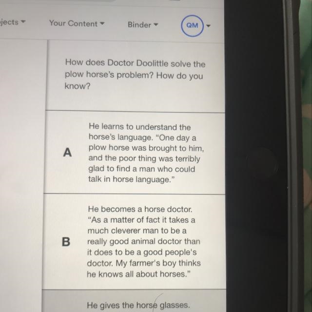 Doctor Doolittle question on newsela-example-1