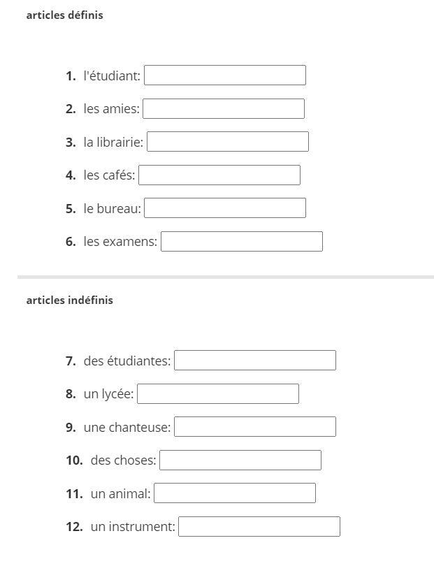 Give the plural form of each singular noun and article and the singular form of each-example-1