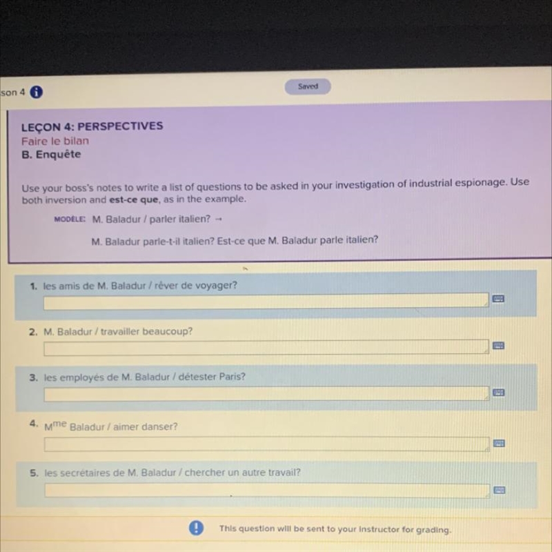 Use your boss's notes to write a list of questions to be asked in your investigation-example-1