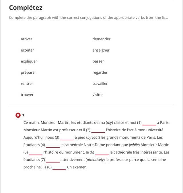 Complétez Fill in the blanks Activity Instructions: Complete the paragraph with the-example-1