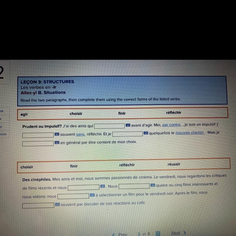 Read the two paragraphs, then complete them using the correct forms of the listed-example-1