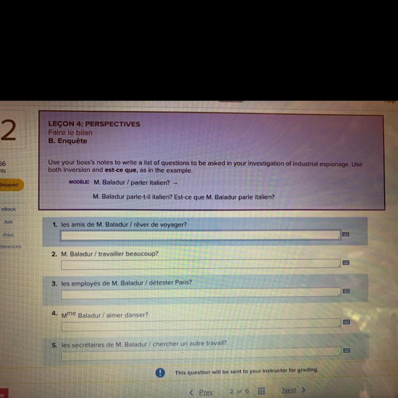 Use your boss's notes to write a list of questions to be asked in your investigation-example-1