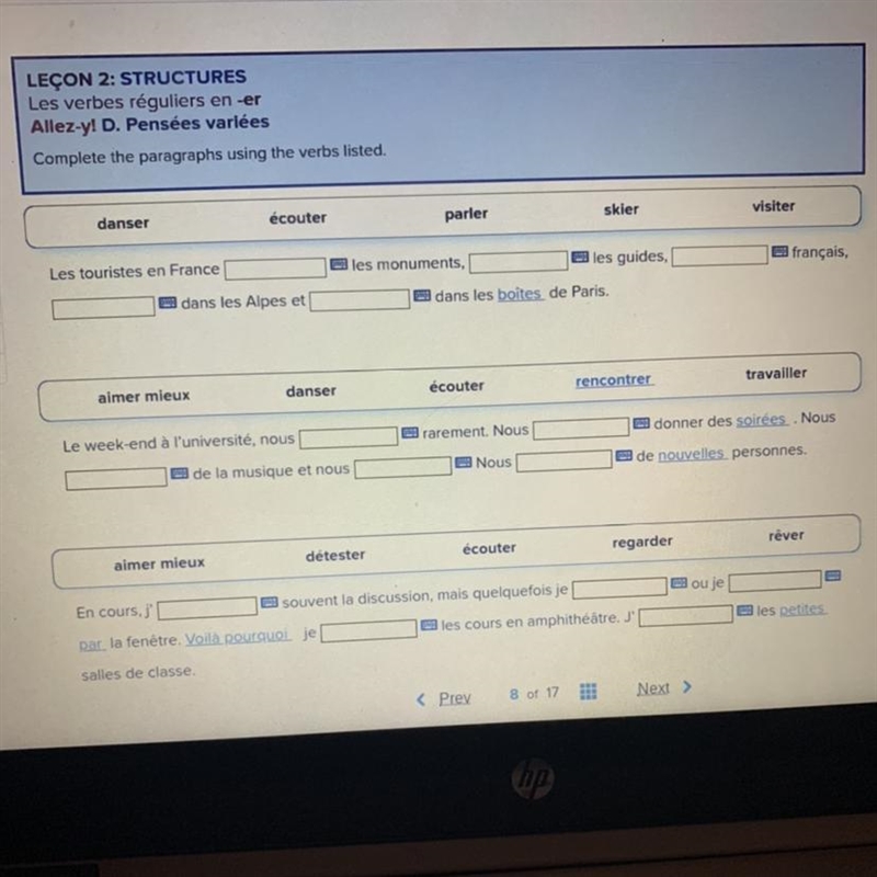 Complete the paragraphs using the verbs listed Please help :)-example-1