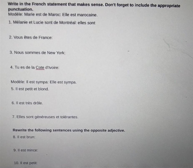 20 points. french. do my work plz​-example-1