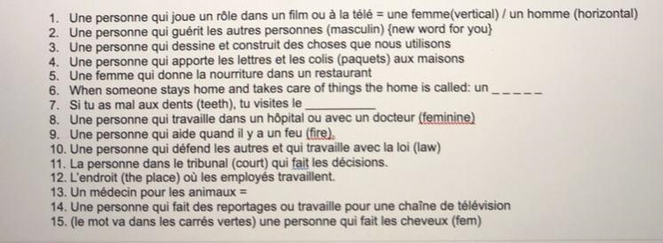 I am begging for help(Professions in french) Please help me with these french questions-example-1