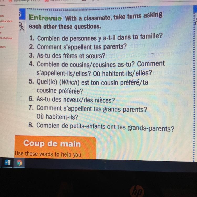 *Please help any answer is valid *Entrevue With a classmate, take turns asking each-example-1