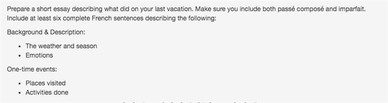 FRENCH HELP PLEASE It can be about any vacation, it doesnt have to be anything specific-example-1