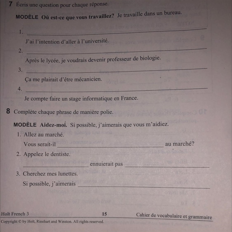 What's the answers for section 8 :( bien dit 3 has no answers on slader-example-1