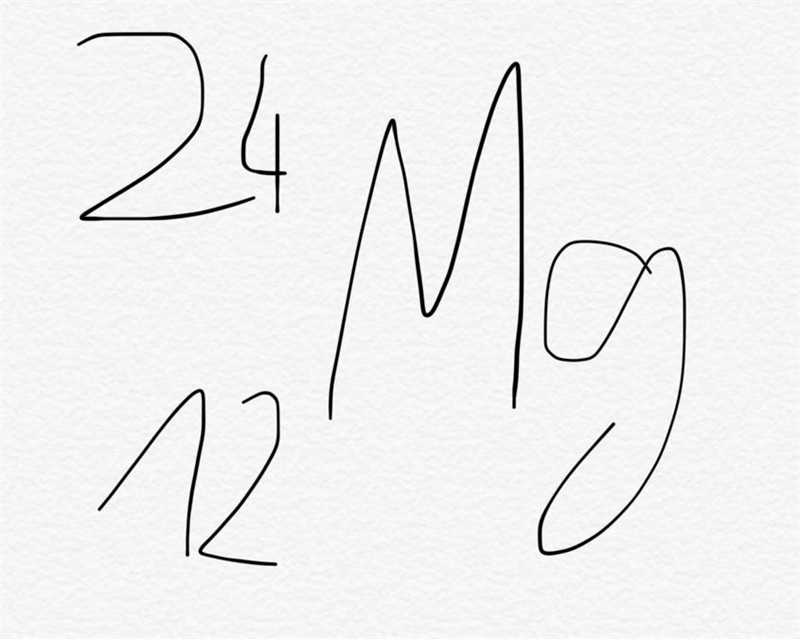 Write the isotope notation magnesium with 12 protons and 12 neutrons.-example-1