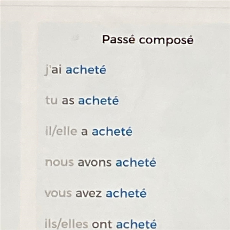 Can someone help me on my French I'm in French 3 working on passé composer I have-example-1