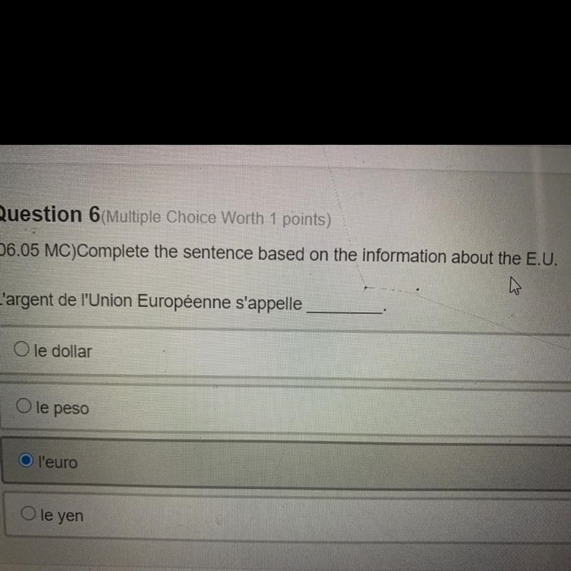 06.05 MC)Complete the sentence based on the information about the E.U. W L'argent-example-1