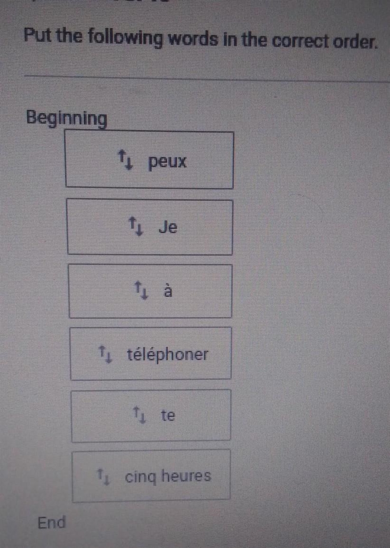 Put the following words in the correct order. Beginning to end​-example-1