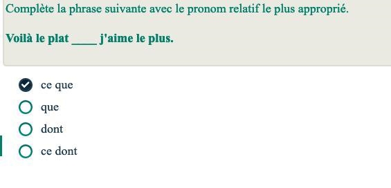 FRENCH Please hELp!!! Relative pronouns multi choice question Please dont answer if-example-2