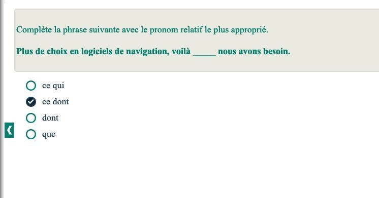 FRENCH Please hELp!!! Relative pronouns multi choice question Please dont answer if-example-3