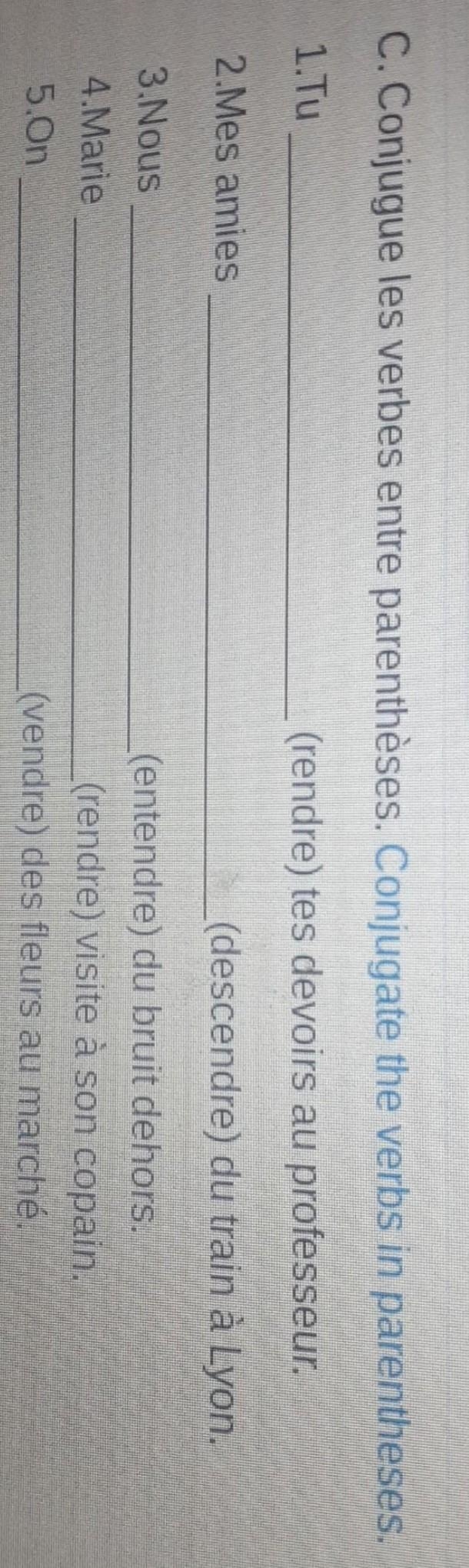 6.Est-ce que vos____________(répondre) à ce texto? 7.Mon ami et moi, nous_______(attendre-example-1