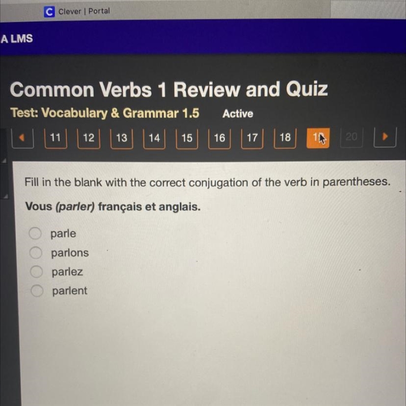 Fill in the blank with the correct conjugation of the verb in parentheses: Vous français-example-1