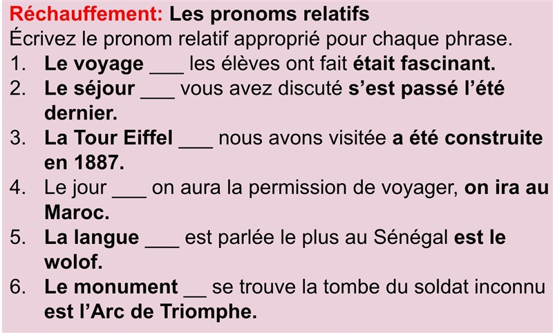 Fill in the blanks with pronoms relatifs.-example-1