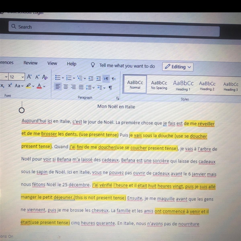 Wherever it’s highlighted needs to be put in present tense. Can you pls help me!-example-1