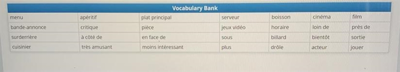 Write three short paragraphs, in French, about three different activities that you-example-1