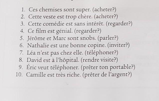 Faites l’activité 17 « Décisions » (only do sentences 1, 2, 3, 5, 9, 10) you MUST-example-1