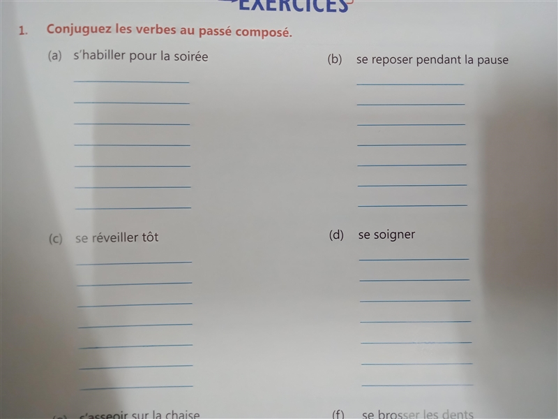 Conjuguez Les verbes au passe compose. I need this by tomorrow if possible. Thanks-example-1