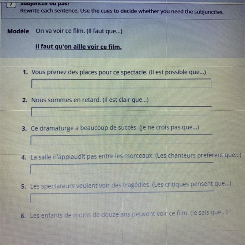 Could someone help me with these in French??-example-1