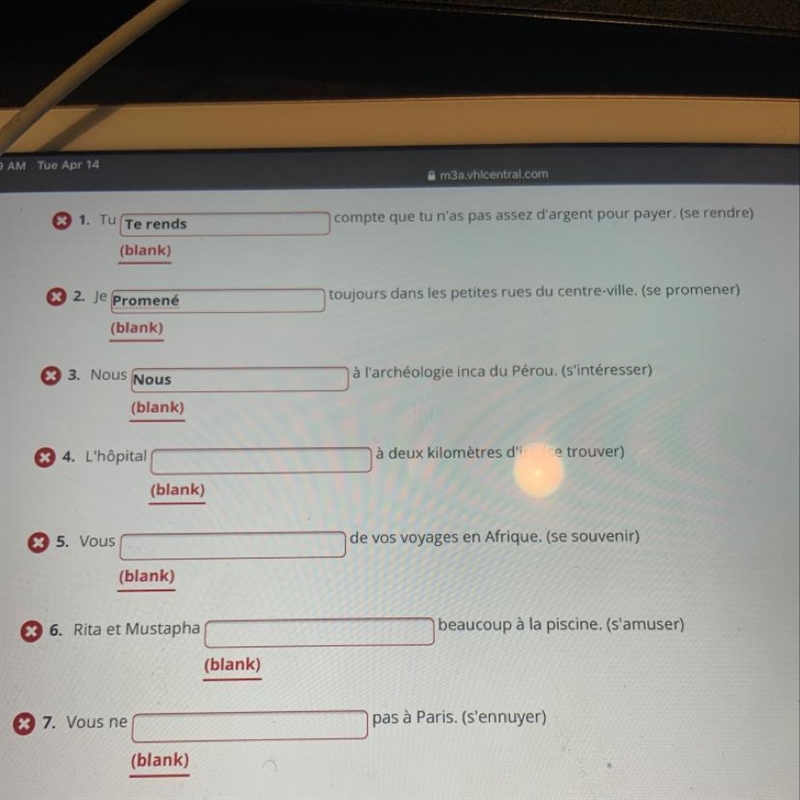 I need help making these into present-tense of the verb in parentheses-example-1