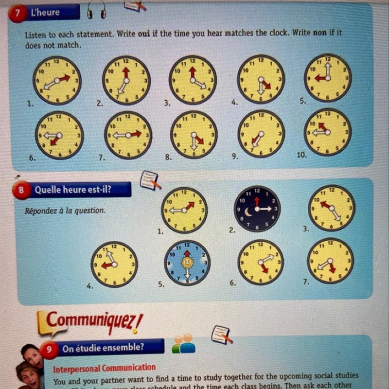 This is my French homework. I need to write what the time is that is shown on the-example-1