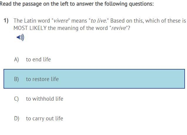 The Latin word vivere means to live. Based on this which of these is MOST LIKELY the-example-1