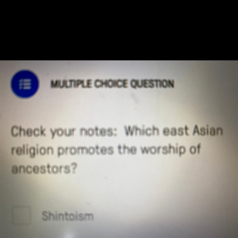 Which East Asian religion promotes the worship of ancestors-example-1