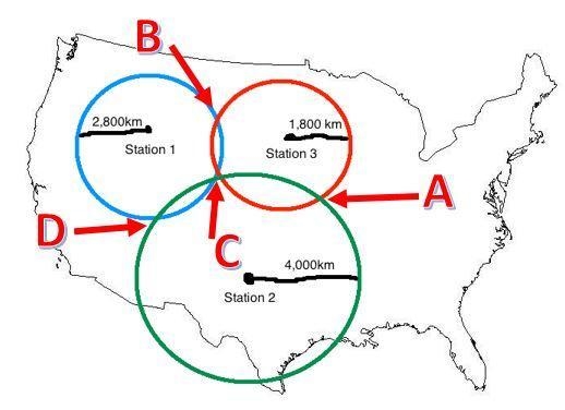 (Look at the image) Where is the earthquake epicenter? Question 17 options: A B C-example-1