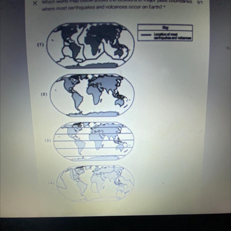 In case the question gets cut off: which world map below shows the locations of major-example-1