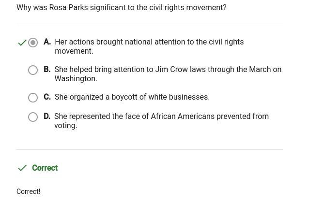 Why was Rosa Parks significant to the Civil Rights Movement​-example-1