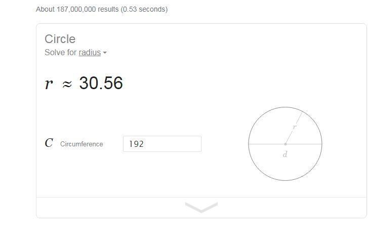 ... What is the radius of this circle if the circumference is 192 cm? C. 18 cm 3 cm-example-1