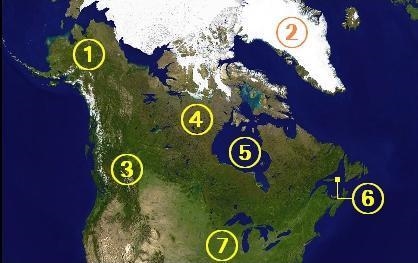 Which number on the map above represents the Rocky Mountains in Canada? A. 1 B. 4 C-example-1