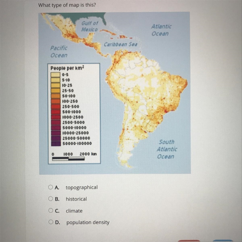 What type of map is this? Gulf of Mexico Atlantic Ocean Caribbean Sea Pacific Ocean-example-1