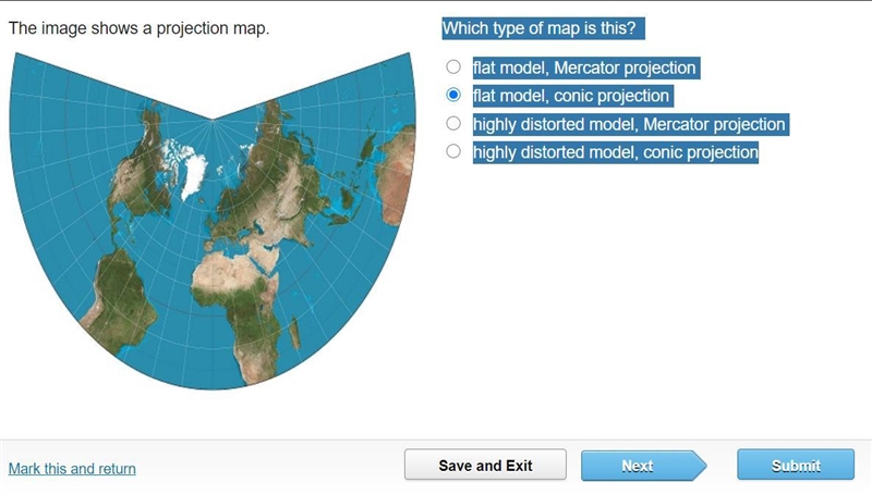 The image shows a projection map. Which type of map is this?-example-1