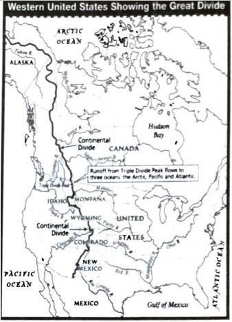 On the map, which major rivers in the United States are west of the Great Divide?-example-1